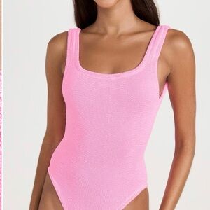 Hunza G Pink Square Neck Swimsuit